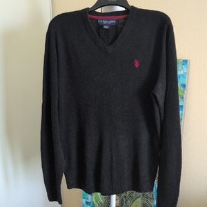 U.S. Polo Assn. Men's Charcoal V-Neck Sweater